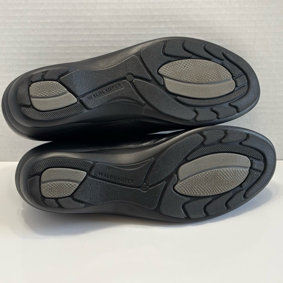 Waldlaufer Women's Size 8 Black Leather Loafers Slip On Comfort Wedge Shoes - Picture 10 of 15